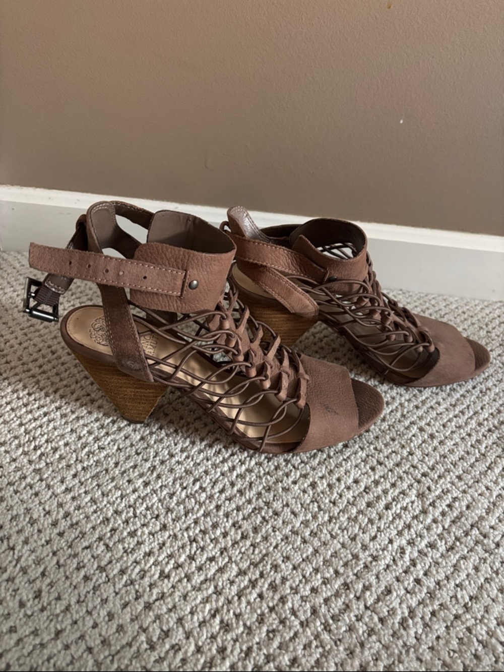 Vince Camino leather strappy heeled sandals